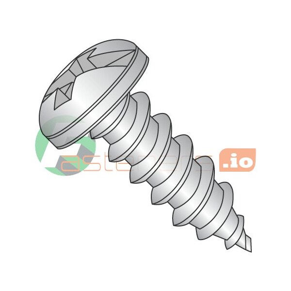 Newport Fasteners Sheet Metal Screw, #6 x 1-1/2 in, 18-8 Stainless Steel Pan Head Combination Phillips/Slotted Drive 596355 - main